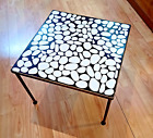 Mid Century Retro Side Table / Metal with Formica Pebble Pattern Top / 1960's