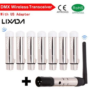 Lixada 2.4G Wireless DMX512 Control 1 Male Transmitter+7 Female Receivers C8D0 - Picture 1 of 10