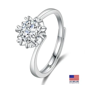 Mode Damen 925 Sterling Silber Ring geschwungen Zirkonia Hochzeit 1845 - Bild 1 von 3