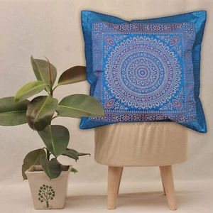 Indian Mandala Silk Indian Ethnic Bohemian Decorative Cushion Cover Boho Decor - Picture 1 of 45