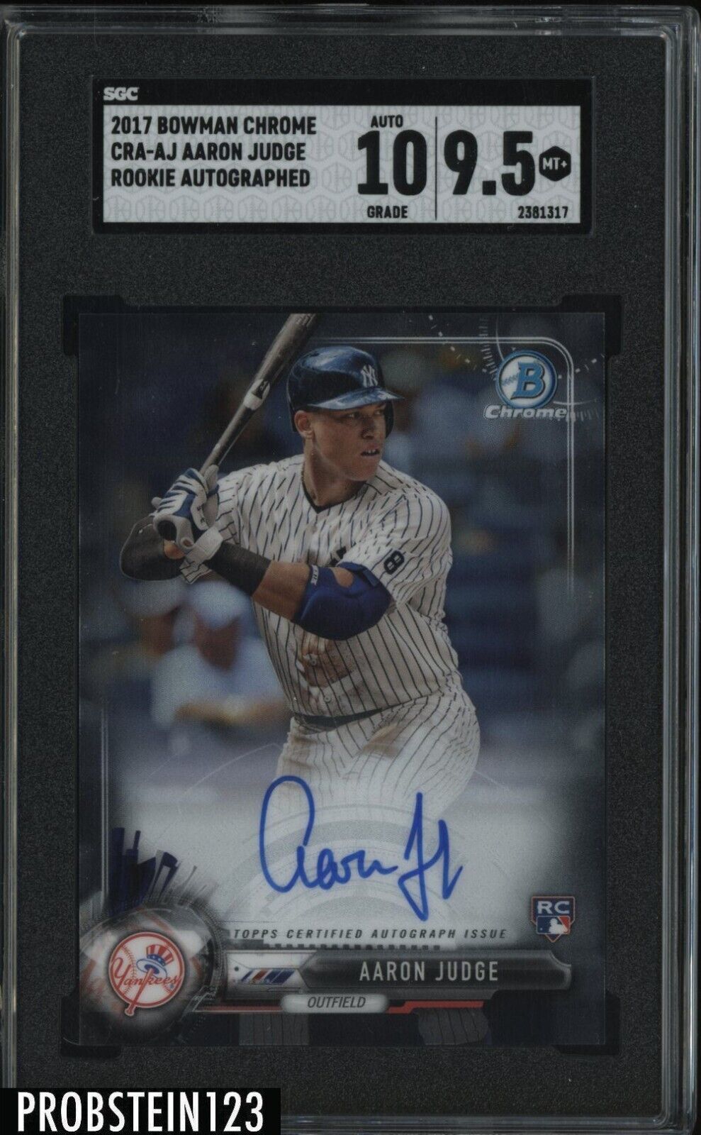 2017 Bowman Chrome Aaron Judge RC Rookie SGC 9.5 w/ 10 AUTO " HIGH END "