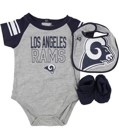 NFL Team Apparel Boys Bib and Booties 3-Piece Bodysuit, Grey, 18 mos Cover