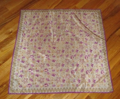 Oscar de la Renta Bufanda Cuadrada Floral Azul Púrpura 100% Seda 30" Foto 1 de 3