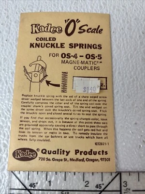 O Scale Kadee Knuckle Springs for OS4-OS5 Magnematic Couplers (12) pcs - Image 1 of 2