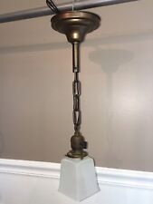 Wired Single Pendant Light Fixture Antique Vintage Square Shade Globe 36E