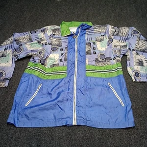 VTG Wilson Windbreaker Jacket Adult Small Lightweight Full Zip Geo Pattern - Picture 1 of 7
