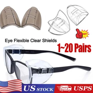 1~20 Pairs Side Shields For Eye Glasses Slip On Safety Glasses Shield Universal - Picture 1 of 22