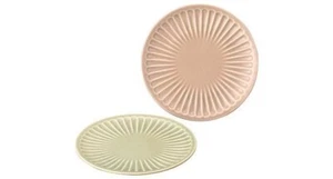 Mino Pottery Sakuzan-Craft  Daisy Yuragi Large Plate Pink&Green Made in Japan - Picture 1 of 3