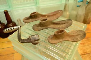 Vintage Shoe Cobbler Cast Iron Shoe Repair Forms and Stand C2 C3 C4 Collectible - Picture 1 of 3
