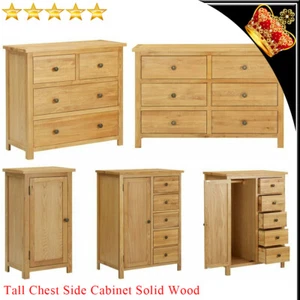 Tall Chest Drawers Rustic Solid Wood Storage Chic Tallboy Side Cabinet Room Unit - Picture 1 of 30