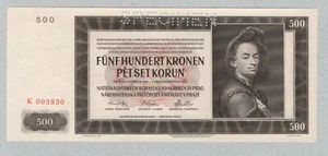 👼 Böhmen & Mähren 500 Korun 1942, P11s, (50), UNC, SPECIMEN 👍 - Bild 1 von 2