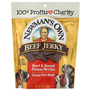 Newmans Own Organic Dog Treats Beef Jerky Beef Sweet Potato 5 oz (Pack Of 6)