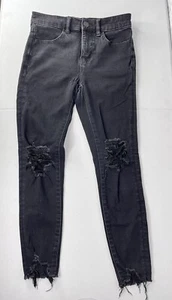 American Eagle Damen schwarz Distressed The Dream Jeans 2 Short - Bild 1 von 7