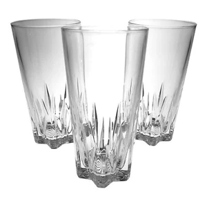 Royal Crystal Rock Highball Cocktail Drinking Glass Gala Cut 3Pc Set - Picture 1 of 7