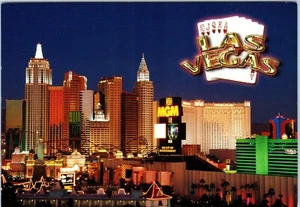 Welcome to Fabulous Las Vegas, Nevada Night View Postcard - Picture 1 of 2