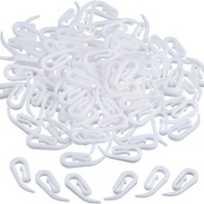 Curtain Hooks White Plastic Strong Nylon Curtain Rings - Pack of 50 / 100 / 200
