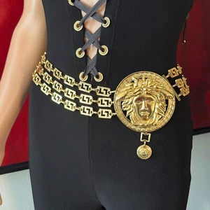 GIANNI VERSACE belt w/ 3 chains and Medusa medallion from S/S 1992 - Picture 1 of 23
