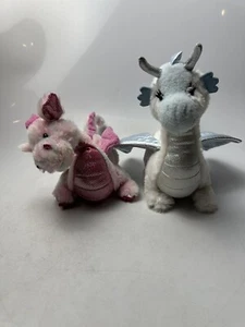TWO - Ganz Webkinz Plush 1 - White Ice Dragon & 1 Whimsy Dragon - No Codes/USED - Picture 1 of 10