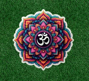 Om mandala design Indian prayer symbol waterproof vinyl sticker - many sizes - Picture 1 of 1
