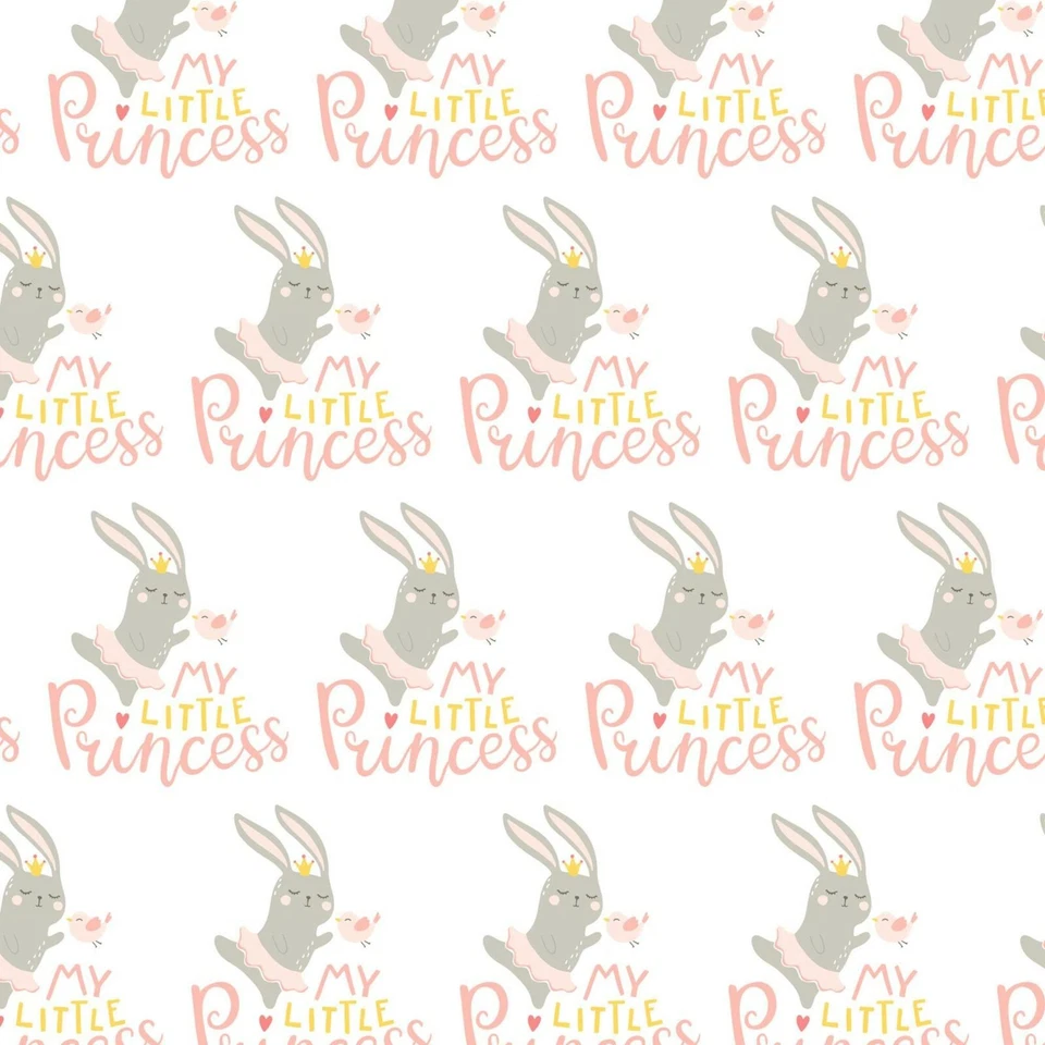 PERSONALISED BUNNY WRAPPING GIFT WRAP PAPER KIDS BABY LITTLE GIRLS CUTE - Image 1 of 1