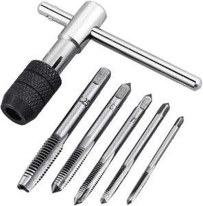 Giramaschi Regolabile a Cricchetto Con Impugnatura a T,Filettatura Metrica per F - Foto 1 di 12