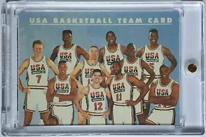 1992 Skybox USA Basketball Team Card #LE PLASTIC Insert - w/ Jordan + Magic - Picture 1 of 2