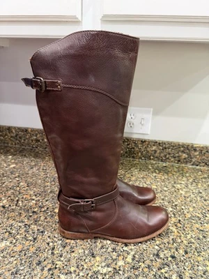 Frye 4001 Womens Riding Boots Tall Brown Leather size 9.5 Half Zip Fast Ship - Image 1 of 4