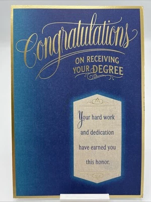 Tarjeta de felicitación de graduación universitaria Hallmark sin usar grado de felicitación azul Foto 1 de 4