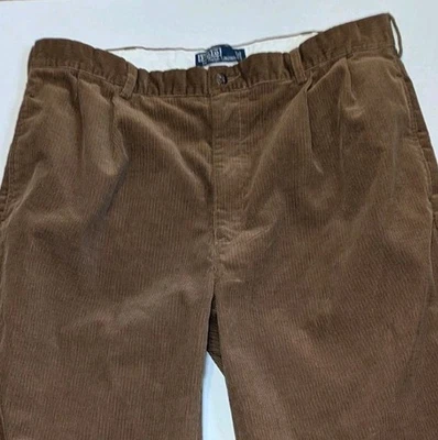 Vtg Polo Ralph Lauren Pants Mens 38x29 -Hemmed- Dark Brown Corduroy Trousers 90s - Image 1 of 4