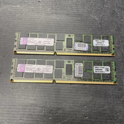 Set 2x 16GB (32GB) 2Rx4 PC3-12800R Kingston KVR16R11D4/16 Server RAM (K48-25) - Bild 1 von 2