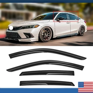 Mugen Style Window Visors Rain Guards Deflector For 2022-2025 Honda Civic Sedan - Picture 1 of 12