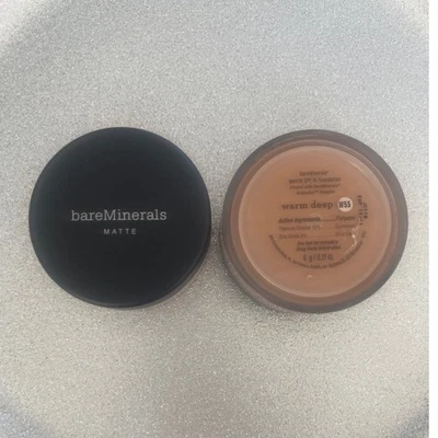 BareMinerals Matte SPF 15 Mineral Foundation Warm Deep W55 Skin Makeup 6g/.21oz - Image 1 of 4