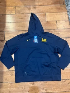 NIKE CAL CALIFORNIA BEARS FOOTBALL THERMA FIT HOODIE SWEATSHIRT BLUE 3XL NWT $90 - Picture 1 of 4