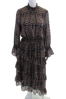 Maxi Vestido Misa Para Mujer Estampado Floral Línea A Negro Multicolor Talla Mediana Foto 1 de 4