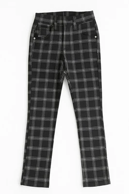 Pantalones a Cuadros Niños Niña Niño Elastizados Calce Ajustado Pantalones Negro Blanco A Cuadros Nuevos sin Etiquetas Foto 1 de 3