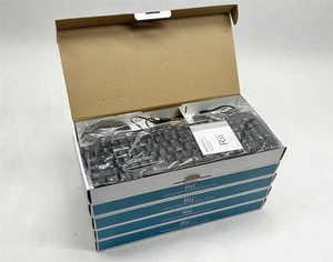 Rii Business Keyboard RK203 & USB Mouse RM203 Combo Black Slim Size LOT 5 NEW - Picture 1 of 4