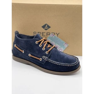 Sperry Authentic Original 4-Eye Chukka Boots Blue Suede Sz 9 NIB	 - Picture 1 of 6