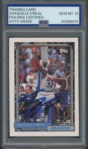 💥 1992 Topps #362 Shaquille O'Neal Autograph RC Rookie Gem Mint PSA DNA 10 Auto - Bild 1 von 1