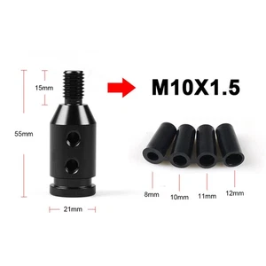 Universal Black Aluminum Shift Knob Adapter M10x1.5 Non Threaded Shifters Set - Bild 1 von 7
