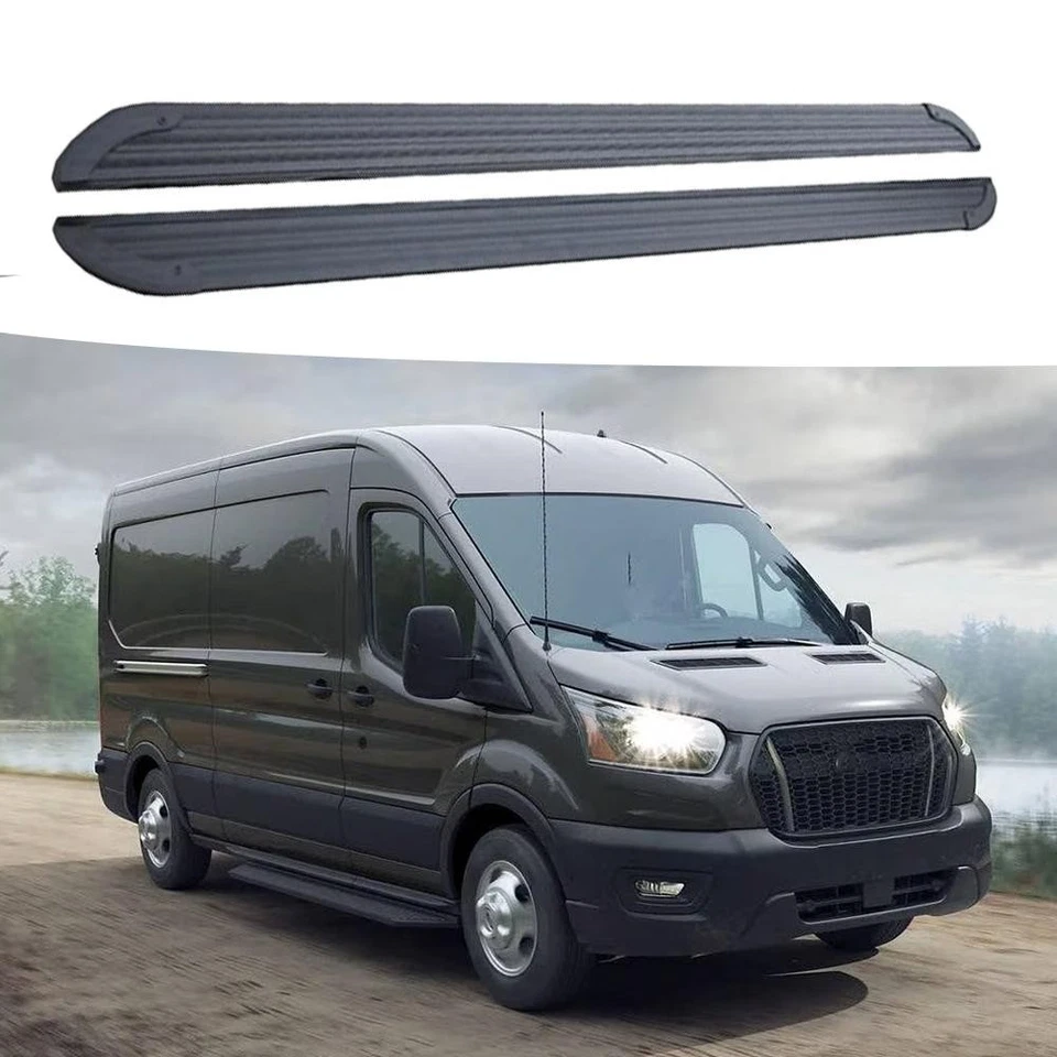 2pcs Running Boards Side Steps Fits For Ford Transit 2014-2025 side steps black - Image 1 of 1