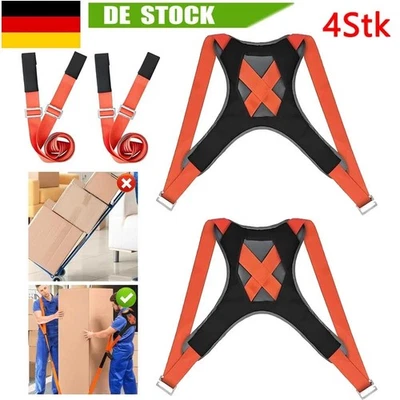 4tlg Tragegurte Umzug 2 Person Tragegurt Transportgurt Hebegurt Möbel Tragegurte - Bild 1 von 4