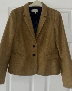 Hobbs Hackness Saffron Wool Blazer Size 14 Mustard - Picture 1 of 11