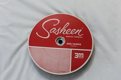 Vintage 3M Sasheen Ribbon 250 Yards Gold 60 Partial Used 7/8" - Image 1 of 3