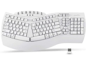 Perixx Periboard-612 Wireless Ergonomic Split Keyboard, US English - White NIB - Picture 1 of 9