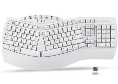 Perixx Periboard-612 Wireless Ergonomic Split Keyboard, US English - White NIB - Image 1 of 4