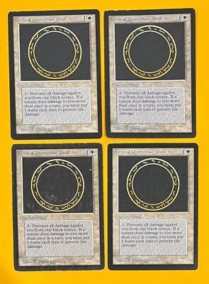 MTG CIRCLE OF PROTECTION: BLACK (x 4) Beta (OldManMTG 006-548) - Image 1 of 2