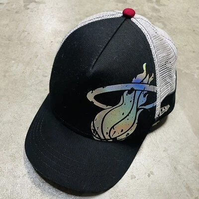 Miami Heat Hat Cap New Era Black Red Adjustable Trucker Hat Snapback - Image 1 of 4
