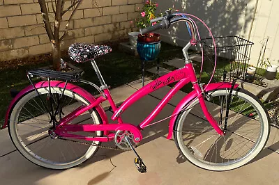 Hot Pink Beach Cruiser GIRLS LADIES BIKE By SANRIO HELLO KITTY!™️  NIRVE®️CUSTOM - Image 1 of 4