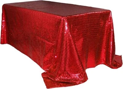 90 x 156 inch 8 ft Rectangular Glitz Sequin Tablecloth, Table Linens for Events - Image 1 of 4
