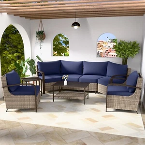 EAGLE PEAK 7 pcs Coastal Vista Outdoor Patio Furniture Set - Picture 1 of 27
